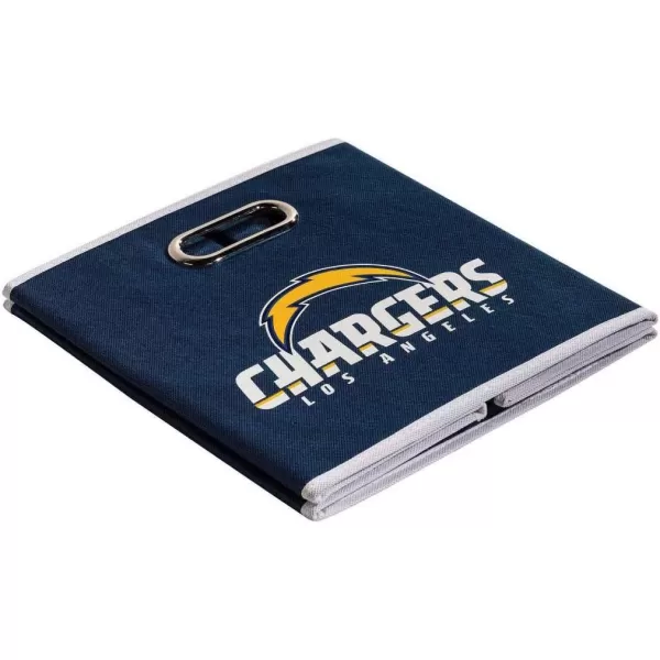 Franklin Sports NFL Storage Bins  Collapsible Cube Container  Storage Basket  NFL Office Bedroom  Living Room Dcor  11quotx11quotLos Angeles Chargers