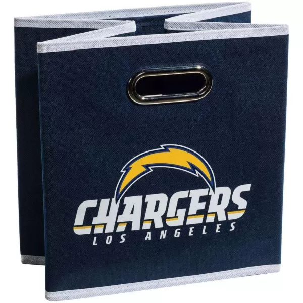 Franklin Sports NFL Storage Bins  Collapsible Cube Container  Storage Basket  NFL Office Bedroom  Living Room Dcor  11quotx11quotLos Angeles Chargers
