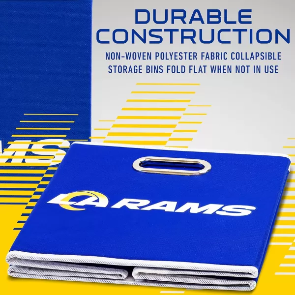 Franklin Sports NFL Storage Bins  Collapsible Cube Container  Storage Basket  NFL Office Bedroom  Living Room Dcor  11quotx11quotLos Angeles Rams