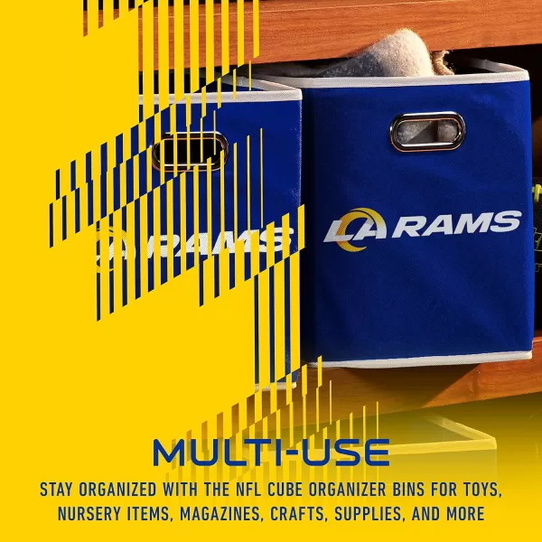 Franklin Sports NFL Storage Bins  Collapsible Cube Container  Storage Basket  NFL Office Bedroom  Living Room Dcor  11quotx11quotLos Angeles Rams