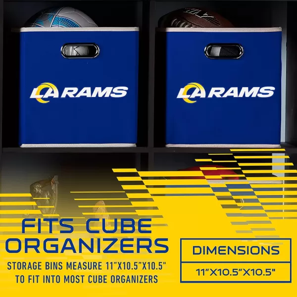 Franklin Sports NFL Storage Bins  Collapsible Cube Container  Storage Basket  NFL Office Bedroom  Living Room Dcor  11quotx11quotLos Angeles Rams