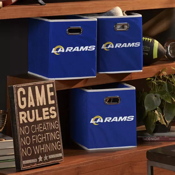 Franklin Sports NFL Storage Bins  Collapsible Cube Container  Storage Basket  NFL Office Bedroom  Living Room Dcor  11quotx11quotLos Angeles Rams
