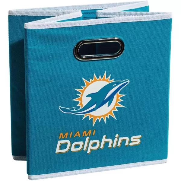 Franklin Sports NFL Storage Bins  Collapsible Cube Container  Storage Basket  NFL Office Bedroom  Living Room Dcor  11quotx11quotMiami Dolphins