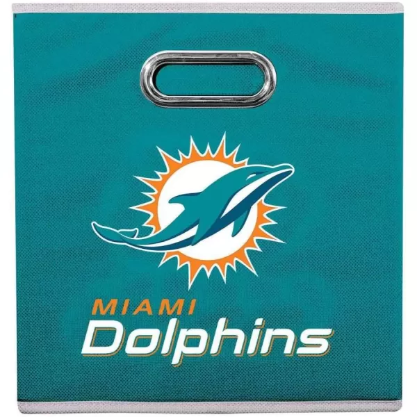 Franklin Sports NFL Storage Bins  Collapsible Cube Container  Storage Basket  NFL Office Bedroom  Living Room Dcor  11quotx11quotMiami Dolphins