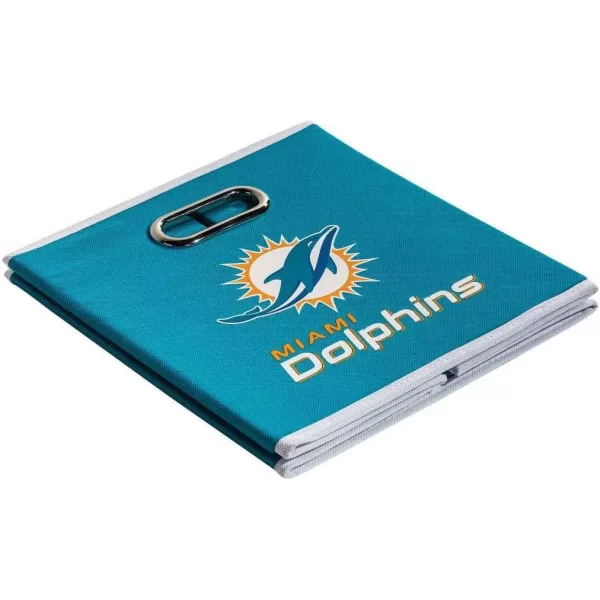 Franklin Sports NFL Storage Bins  Collapsible Cube Container  Storage Basket  NFL Office Bedroom  Living Room Dcor  11quotx11quotMiami Dolphins