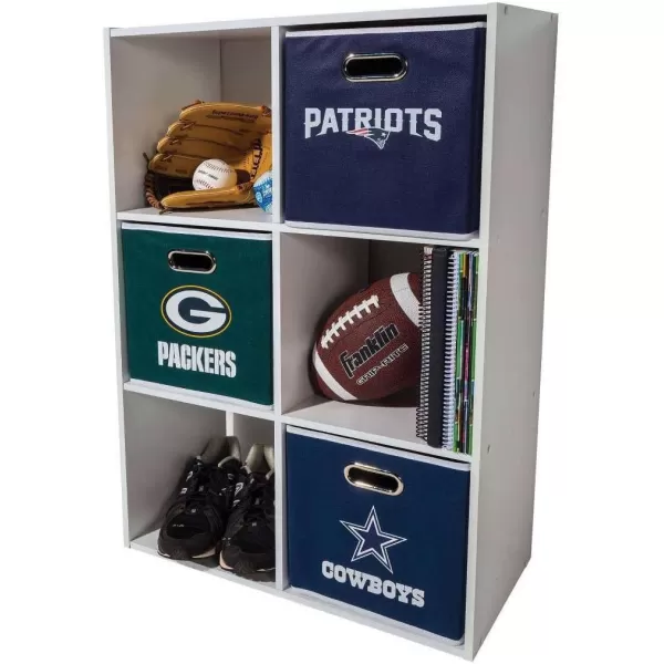 Franklin Sports NFL Storage Bins  Collapsible Cube Container  Storage Basket  NFL Office Bedroom  Living Room Dcor  11quotx11quotNew England Patriots