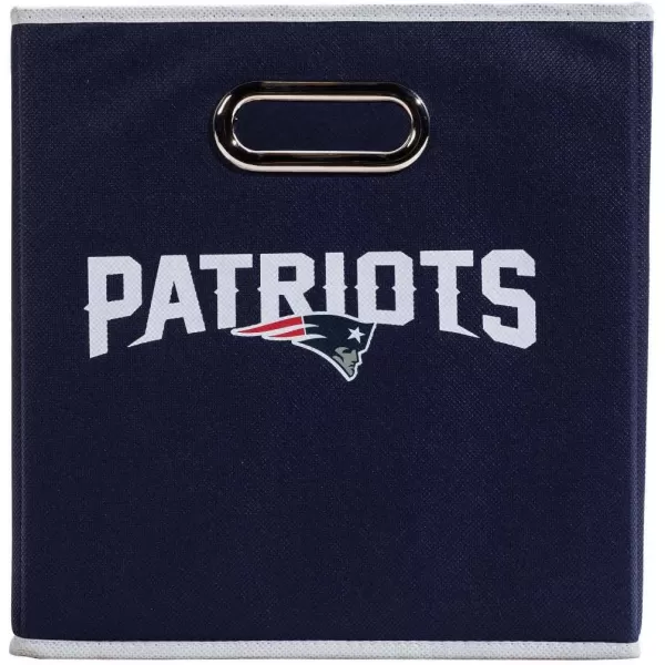 Franklin Sports NFL Storage Bins  Collapsible Cube Container  Storage Basket  NFL Office Bedroom  Living Room Dcor  11quotx11quotNew England Patriots