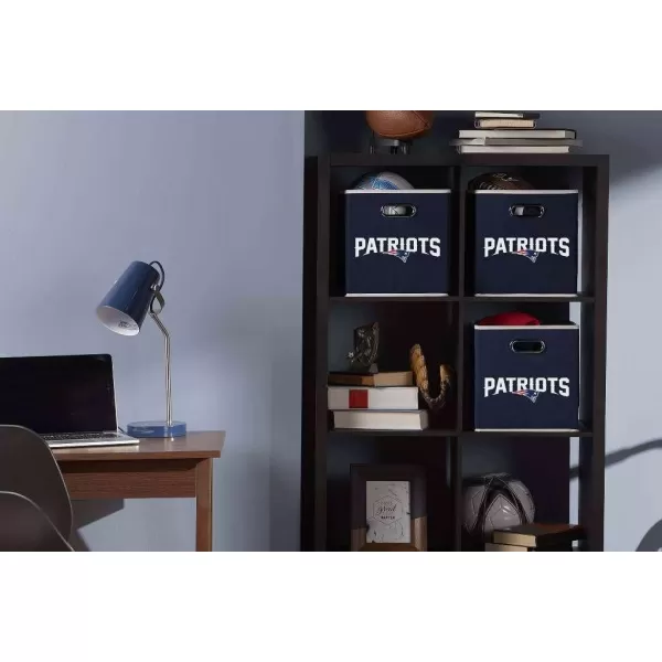 Franklin Sports NFL Storage Bins  Collapsible Cube Container  Storage Basket  NFL Office Bedroom  Living Room Dcor  11quotx11quotNew England Patriots