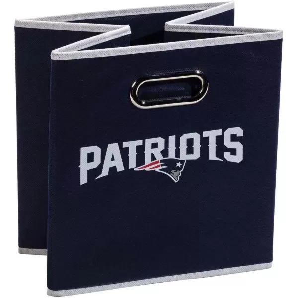 Franklin Sports NFL Storage Bins  Collapsible Cube Container  Storage Basket  NFL Office Bedroom  Living Room Dcor  11quotx11quotNew England Patriots
