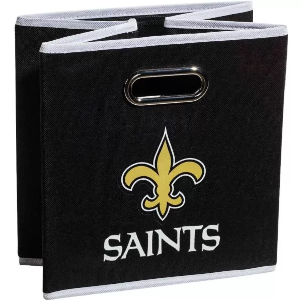 Franklin Sports NFL Storage Bins  Collapsible Cube Container  Storage Basket  NFL Office Bedroom  Living Room Dcor  11quotx11quotNew Orleans Saints