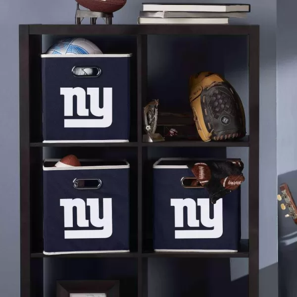 Franklin Sports NFL Storage Bins  Collapsible Cube Container  Storage Basket  NFL Office Bedroom  Living Room Dcor  11quotx11quotNew York Giants