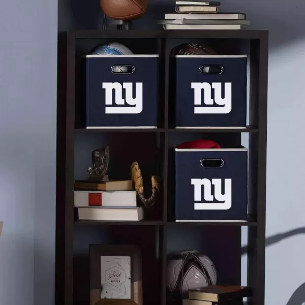 Franklin Sports NFL Storage Bins  Collapsible Cube Container  Storage Basket  NFL Office Bedroom  Living Room Dcor  11quotx11quotNew York Giants