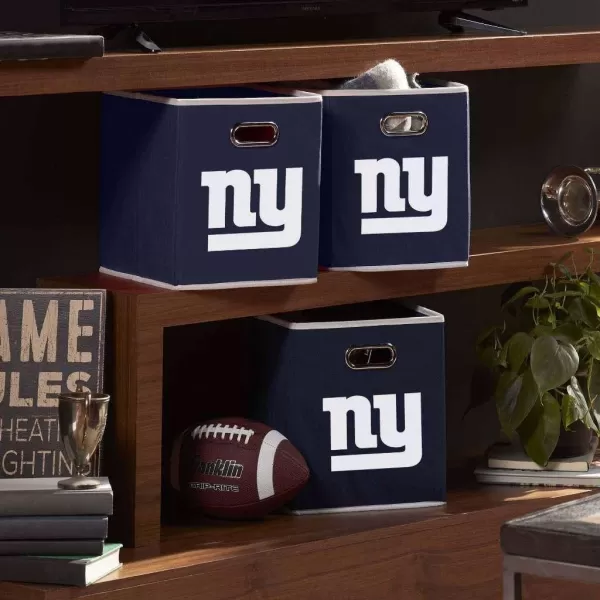 Franklin Sports NFL Storage Bins  Collapsible Cube Container  Storage Basket  NFL Office Bedroom  Living Room Dcor  11quotx11quotNew York Giants