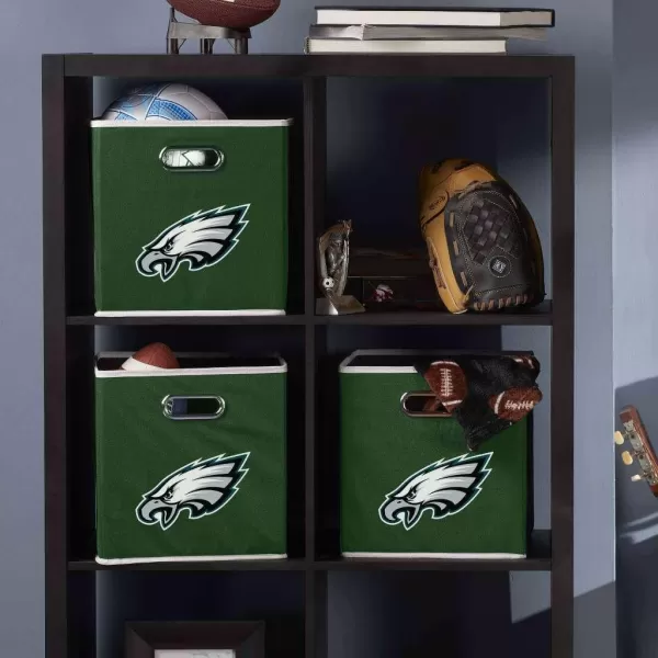 Franklin Sports NFL Storage Bins  Collapsible Cube Container  Storage Basket  NFL Office Bedroom  Living Room Dcor  11quotx11quotPhiladelphia Eagles