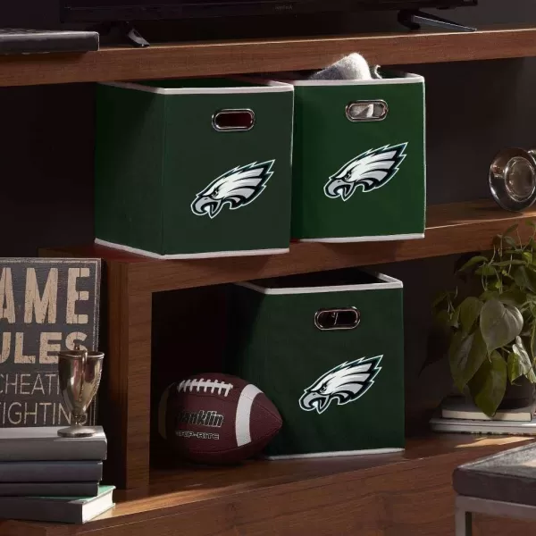 Franklin Sports NFL Storage Bins  Collapsible Cube Container  Storage Basket  NFL Office Bedroom  Living Room Dcor  11quotx11quotPhiladelphia Eagles