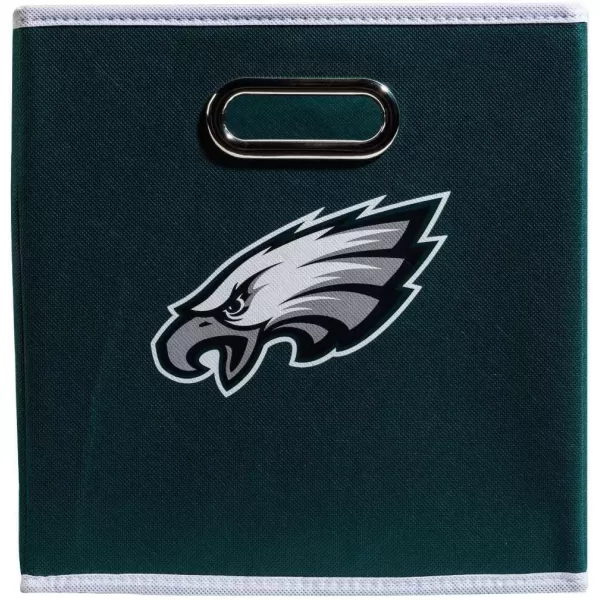 Franklin Sports NFL Storage Bins  Collapsible Cube Container  Storage Basket  NFL Office Bedroom  Living Room Dcor  11quotx11quotPhiladelphia Eagles