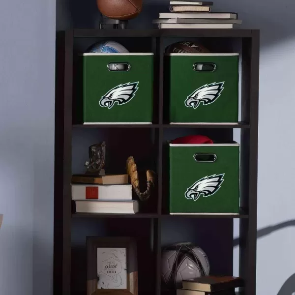 Franklin Sports NFL Storage Bins  Collapsible Cube Container  Storage Basket  NFL Office Bedroom  Living Room Dcor  11quotx11quotPhiladelphia Eagles