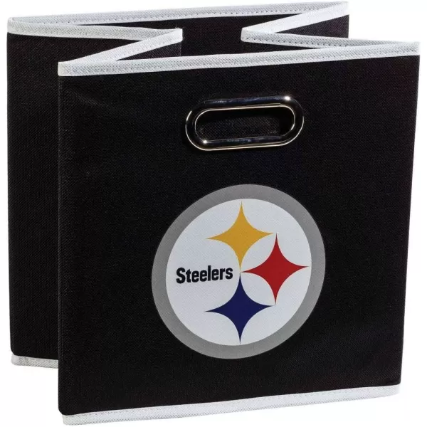 Franklin Sports NFL Storage Bins  Collapsible Cube Container  Storage Basket  NFL Office Bedroom  Living Room Dcor  11quotx11quotPittsburgh Steelers