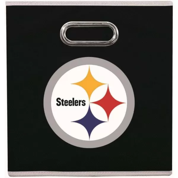 Franklin Sports NFL Storage Bins  Collapsible Cube Container  Storage Basket  NFL Office Bedroom  Living Room Dcor  11quotx11quotPittsburgh Steelers