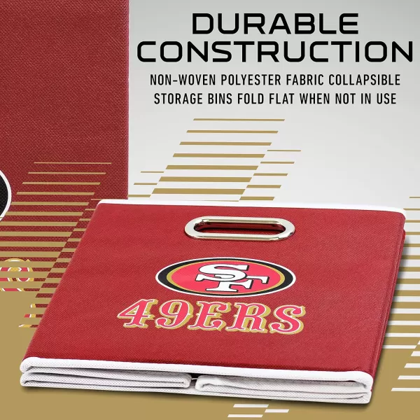 Franklin Sports NFL Storage Bins  Collapsible Cube Container  Storage Basket  NFL Office Bedroom  Living Room Dcor  11quotx11quotSan Francisco 49ers