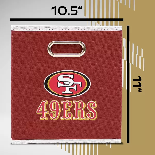 Franklin Sports NFL Storage Bins  Collapsible Cube Container  Storage Basket  NFL Office Bedroom  Living Room Dcor  11quotx11quotSan Francisco 49ers