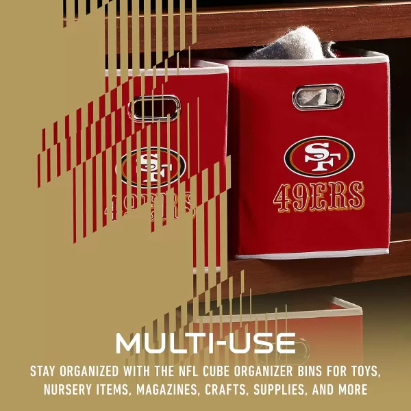 Franklin Sports NFL Storage Bins  Collapsible Cube Container  Storage Basket  NFL Office Bedroom  Living Room Dcor  11quotx11quotSan Francisco 49ers