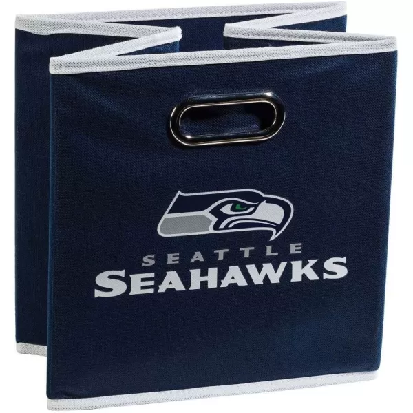 Franklin Sports NFL Storage Bins  Collapsible Cube Container  Storage Basket  NFL Office Bedroom  Living Room Dcor  11quotx11quotSeattle Seahawks