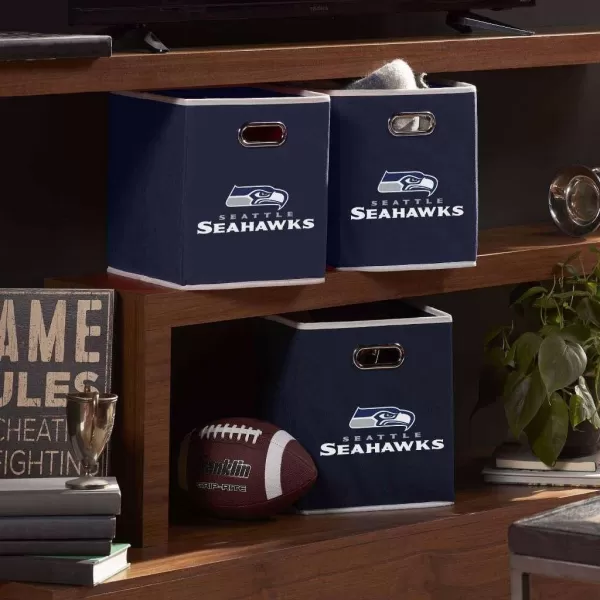 Franklin Sports NFL Storage Bins  Collapsible Cube Container  Storage Basket  NFL Office Bedroom  Living Room Dcor  11quotx11quotSeattle Seahawks