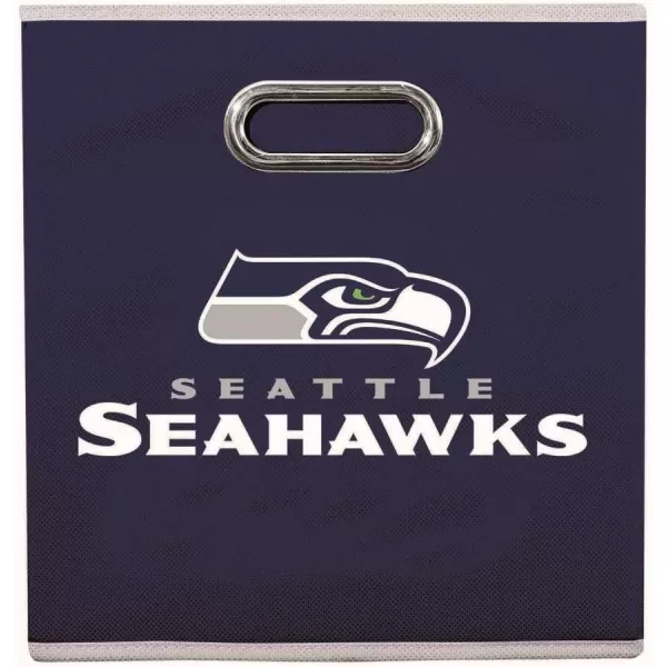 Franklin Sports NFL Storage Bins  Collapsible Cube Container  Storage Basket  NFL Office Bedroom  Living Room Dcor  11quotx11quotSeattle Seahawks