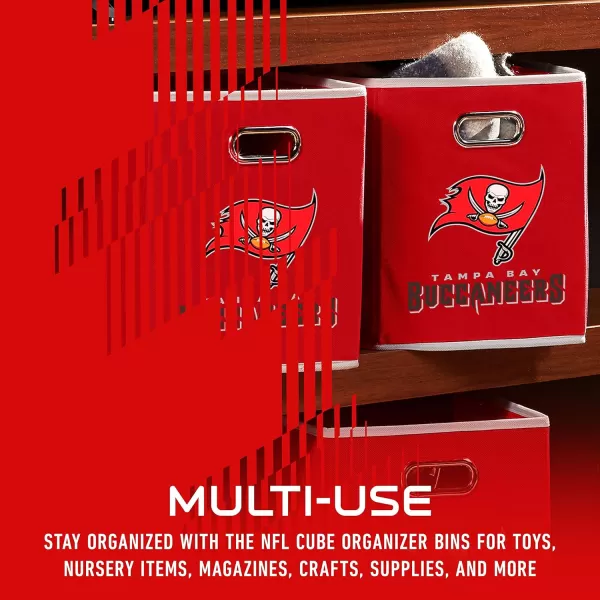 Franklin Sports NFL Storage Bins  Collapsible Cube Container  Storage Basket  NFL Office Bedroom  Living Room Dcor  11quotx11quotTampa Bay Buccaneers