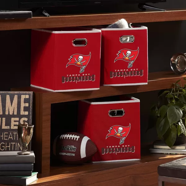 Franklin Sports NFL Storage Bins  Collapsible Cube Container  Storage Basket  NFL Office Bedroom  Living Room Dcor  11quotx11quotTampa Bay Buccaneers