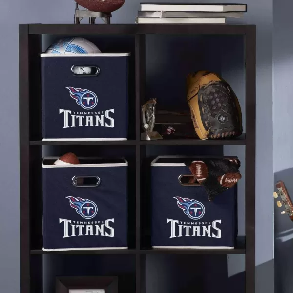 Franklin Sports NFL Storage Bins  Collapsible Cube Container  Storage Basket  NFL Office Bedroom  Living Room Dcor  11quotx11quotTennessee Titans