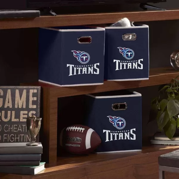 Franklin Sports NFL Storage Bins  Collapsible Cube Container  Storage Basket  NFL Office Bedroom  Living Room Dcor  11quotx11quotTennessee Titans