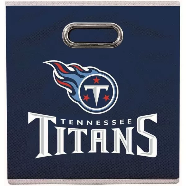 Franklin Sports NFL Storage Bins  Collapsible Cube Container  Storage Basket  NFL Office Bedroom  Living Room Dcor  11quotx11quotTennessee Titans