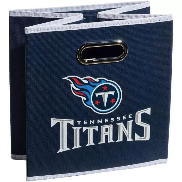 Franklin Sports NFL Storage Bins  Collapsible Cube Container  Storage Basket  NFL Office Bedroom  Living Room Dcor  11quotx11quotTennessee Titans