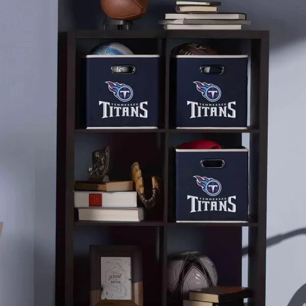 Franklin Sports NFL Storage Bins  Collapsible Cube Container  Storage Basket  NFL Office Bedroom  Living Room Dcor  11quotx11quotTennessee Titans