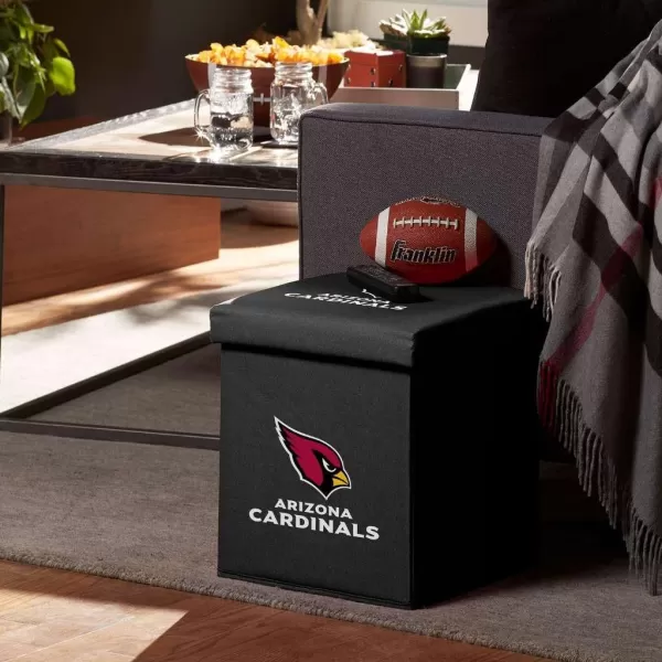 Franklin Sports NFL Storage Ottoman  Container  NFL Football Team Folding Organizer Bins  NFL Office Bedroom  Living Room Dcor  14quot x 14quotArizona Cardinals