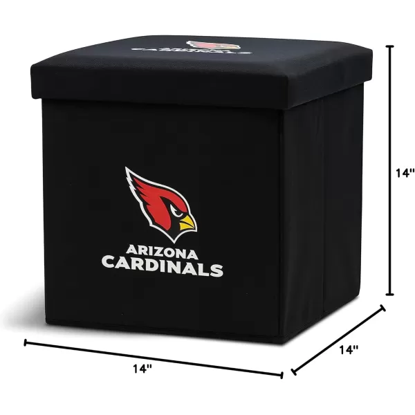 Franklin Sports NFL Storage Ottoman  Container  NFL Football Team Folding Organizer Bins  NFL Office Bedroom  Living Room Dcor  14quot x 14quotArizona Cardinals