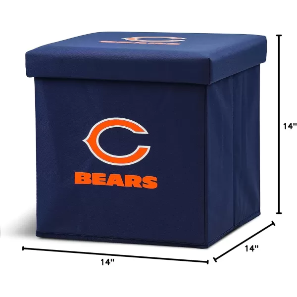 Franklin Sports NFL Storage Ottoman  Container  NFL Football Team Folding Organizer Bins  NFL Office Bedroom  Living Room Dcor  14quot x 14quotChicago Bears