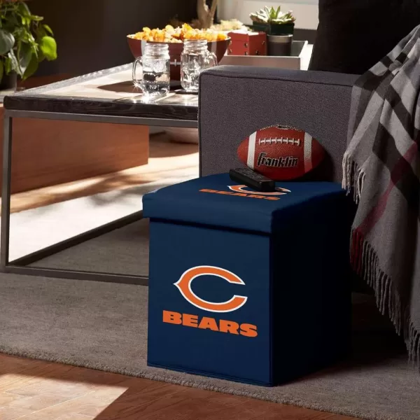 Franklin Sports NFL Storage Ottoman  Container  NFL Football Team Folding Organizer Bins  NFL Office Bedroom  Living Room Dcor  14quot x 14quotChicago Bears