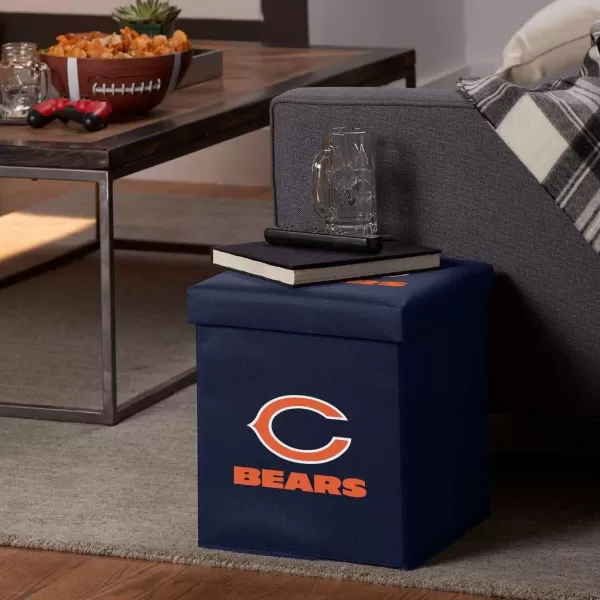 Franklin Sports NFL Storage Ottoman  Container  NFL Football Team Folding Organizer Bins  NFL Office Bedroom  Living Room Dcor  14quot x 14quotChicago Bears