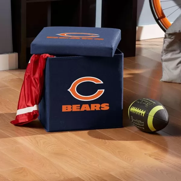 Franklin Sports NFL Storage Ottoman  Container  NFL Football Team Folding Organizer Bins  NFL Office Bedroom  Living Room Dcor  14quot x 14quotChicago Bears