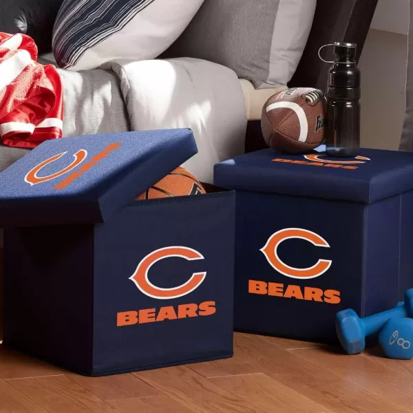 Franklin Sports NFL Storage Ottoman  Container  NFL Football Team Folding Organizer Bins  NFL Office Bedroom  Living Room Dcor  14quot x 14quotChicago Bears