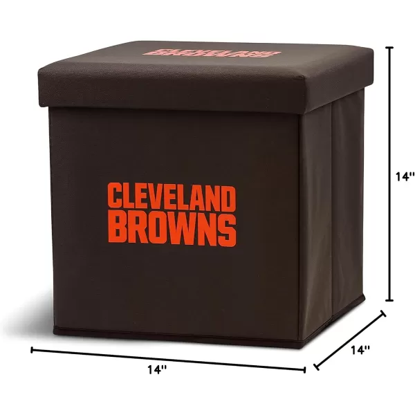 Franklin Sports NFL Storage Ottoman  Container  NFL Football Team Folding Organizer Bins  NFL Office Bedroom  Living Room Dcor  14quot x 14quotCleveland Browns