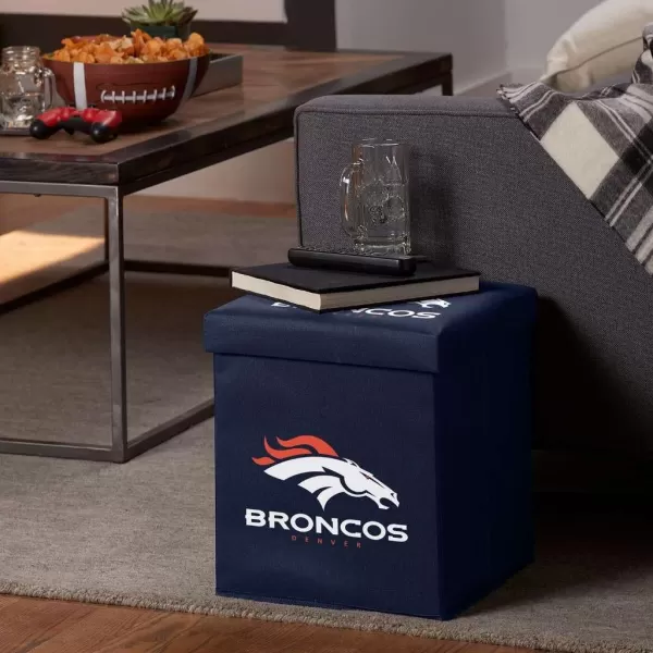 Franklin Sports NFL Storage Ottoman  Container  NFL Football Team Folding Organizer Bins  NFL Office Bedroom  Living Room Dcor  14quot x 14quotDenver Broncos