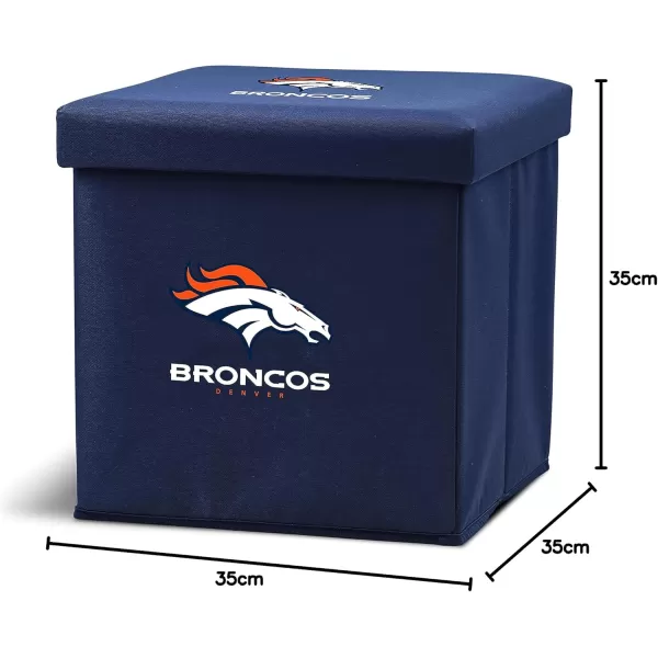 Franklin Sports NFL Storage Ottoman  Container  NFL Football Team Folding Organizer Bins  NFL Office Bedroom  Living Room Dcor  14quot x 14quotDenver Broncos