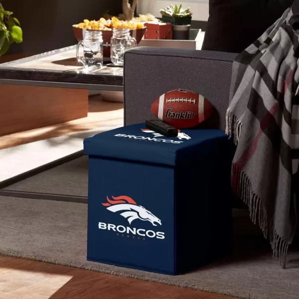 Franklin Sports NFL Storage Ottoman  Container  NFL Football Team Folding Organizer Bins  NFL Office Bedroom  Living Room Dcor  14quot x 14quotDenver Broncos