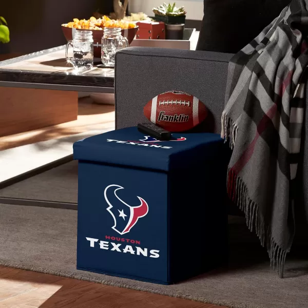 Franklin Sports NFL Storage Ottoman  Container  NFL Football Team Folding Organizer Bins  NFL Office Bedroom  Living Room Dcor  14quot x 14quotHouston Texans