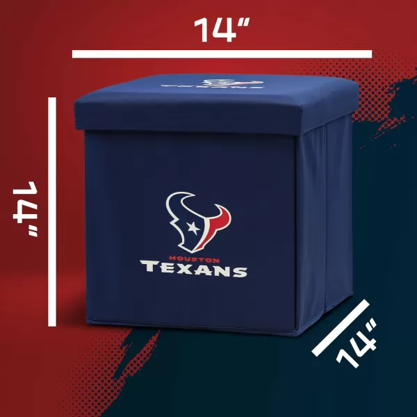 Franklin Sports NFL Storage Ottoman  Container  NFL Football Team Folding Organizer Bins  NFL Office Bedroom  Living Room Dcor  14quot x 14quotHouston Texans