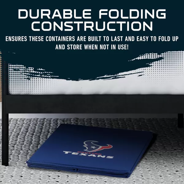 Franklin Sports NFL Storage Ottoman  Container  NFL Football Team Folding Organizer Bins  NFL Office Bedroom  Living Room Dcor  14quot x 14quotHouston Texans